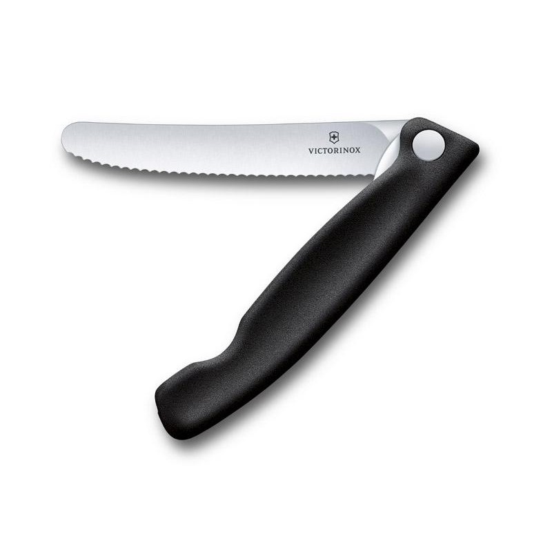 COUTEAU OFFICE PLIANT VICTORINOX SWISSCLASSIC 11CM NOIR A DENTS