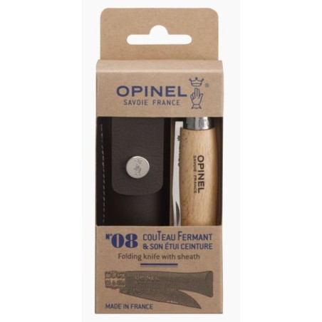 Opinel® - N°8 hêtre inox avec étuis